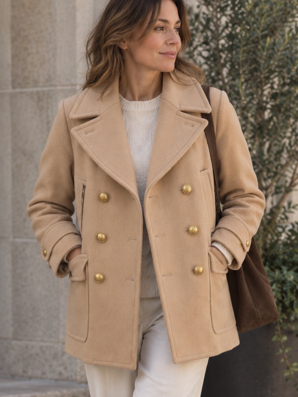 J.Crew Nello Gori Stadium Cloth Wool Peacoat Camel 14